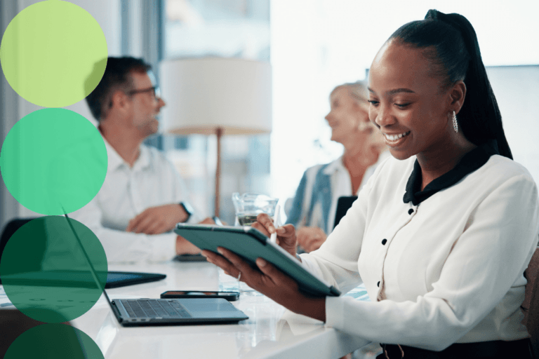 9:28 AMClaude responded: A procurement professional reviews supplier diversity data on a tablet during a business meeting.A procurement professional reviews supplier diversity data on a tablet during a business meeting.