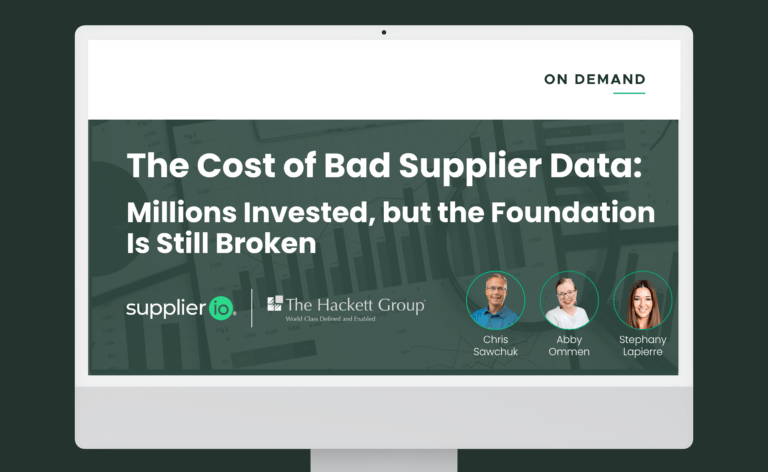 Watch the webinar: The Cost of Bad Data with Supplier.io and The Hackett Group